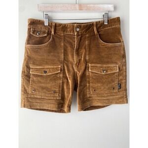 Poler Mens Vintage Corduroy Cargo Shorts 34 Brown Retro 90s Y2K Granola Outdoor